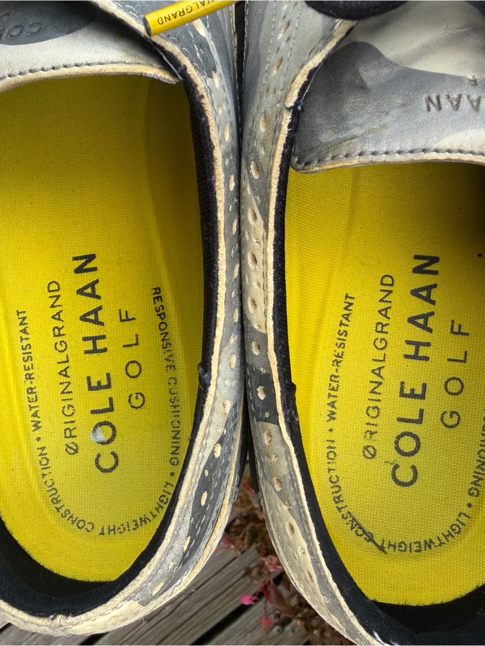 Cole Haan Camouflage Wing Oxford Golf Derby with Yellow Sole clean size 11 - Picture 4 of 9